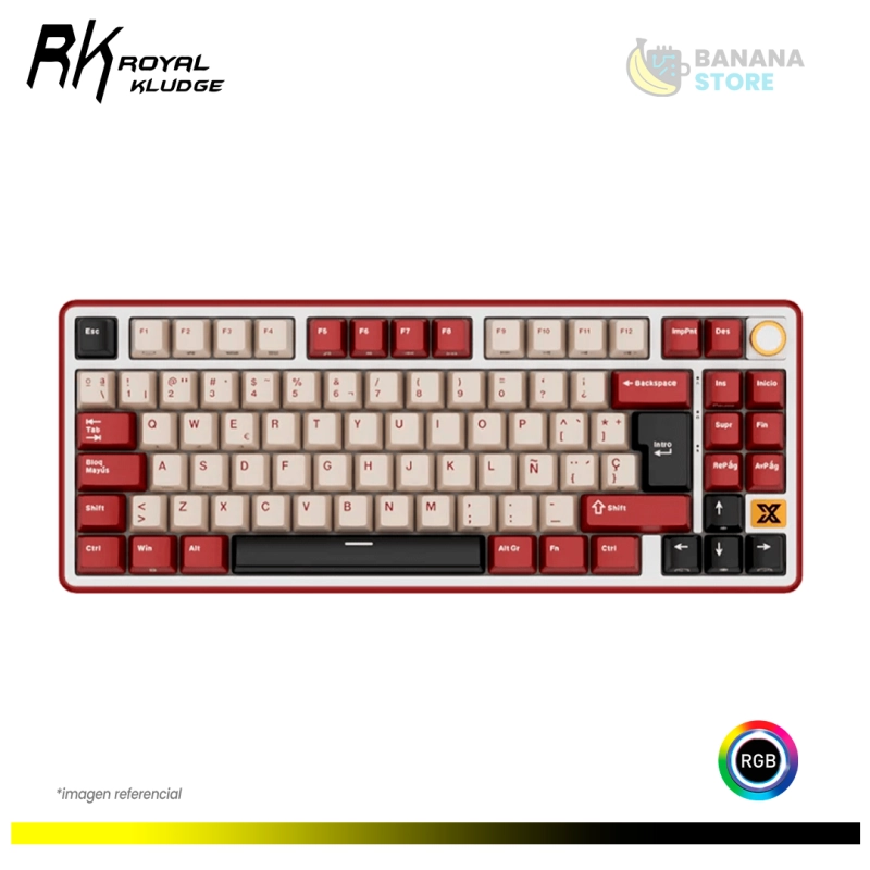 TECLADO MECANICO ROYAL KLUDGE RK X87 CABLEADO RED - CREAMY SWITCH