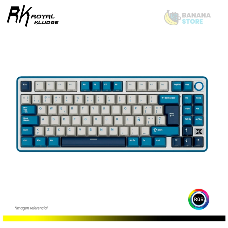 TECLADO MECANICO ROYAL KLUDGE RK X87 CABLEADO BLUE - CREAMY SWITCH