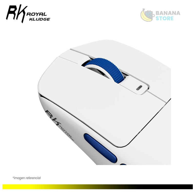 MOUSE ROYAL KLUDGE M30 WHITE BLUE INALAMBRICO TRIMODO 1KHZ 24K DPI