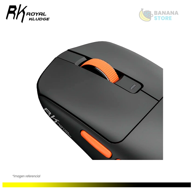 MOUSE ROYAL KLUDGE M30 BLACK ORANGE INALAMBRICO TRIMODO 1KHZ 24K DPI