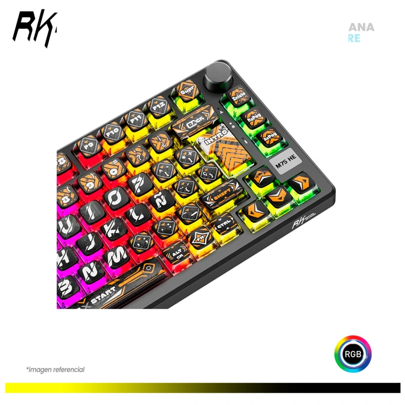 TECLADO MAGNETICO ROYAL KLUDGE RK-M75 HE CABLEADO ESPAÑOL HEPHAESTUS - MINT MAGNETIC SWITCH