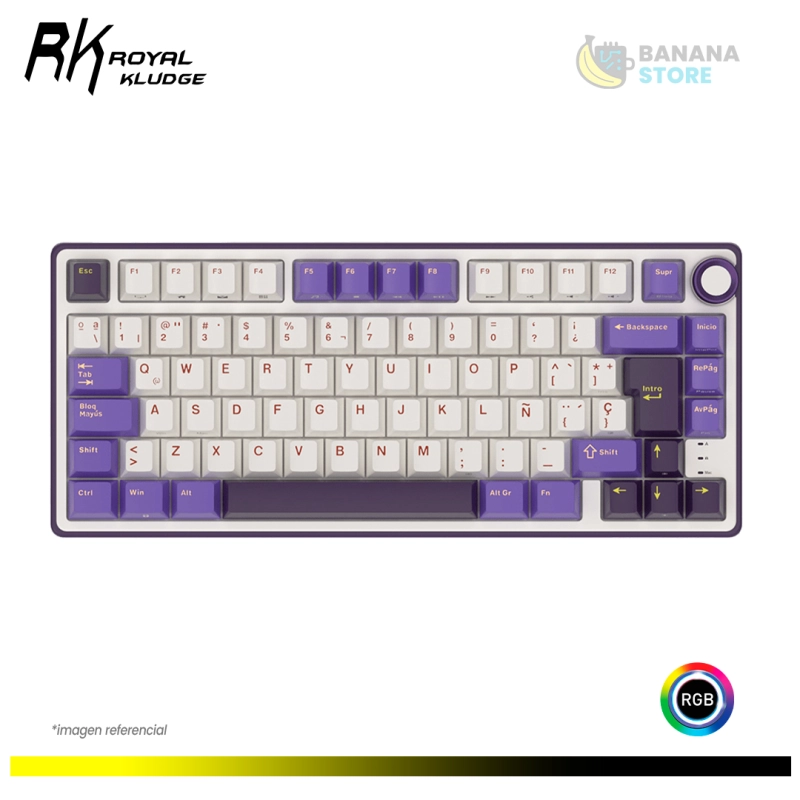 TECLADO MECANICO ROYAL KLUDGE RK R75 CABLEADO BLACKBERRY MOUSSE - K SILVER SWITCH