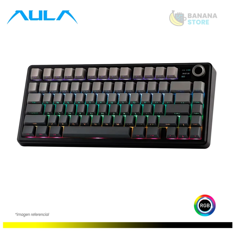 TECLADO MECANICO AULA F75 RGB INALAMBRICO TRIMODO ESPAÑOL BLACK DEGRADED - REAPER SWITCH