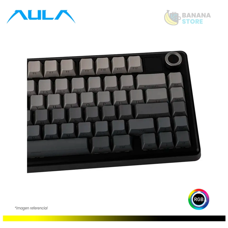 TECLADO MECANICO AULA F75 RGB INALAMBRICO TRIMODO ESPAÑOL BLACK DEGRADED - REAPER SWITCH