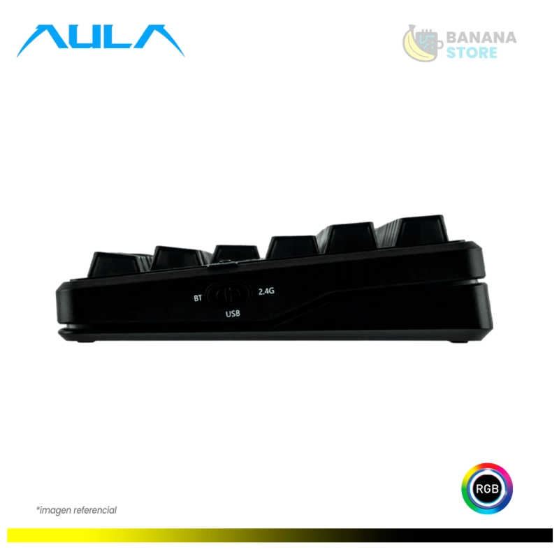 TECLADO MECANICO AULA F87 PRO V2 INALAMBRICO INGLES BLACK